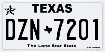 TX license plate DZN7201