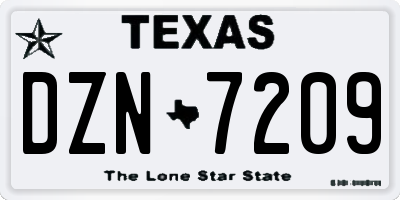 TX license plate DZN7209