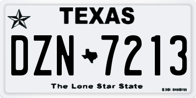 TX license plate DZN7213