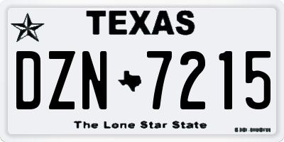 TX license plate DZN7215
