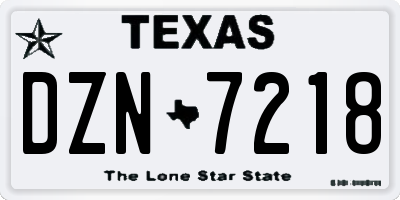 TX license plate DZN7218
