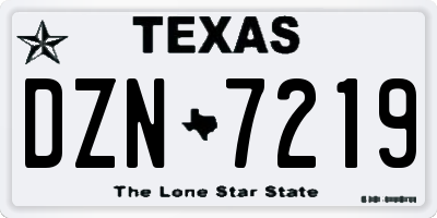 TX license plate DZN7219