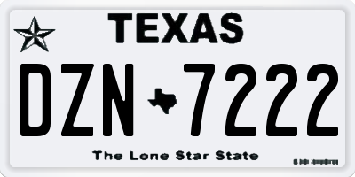 TX license plate DZN7222