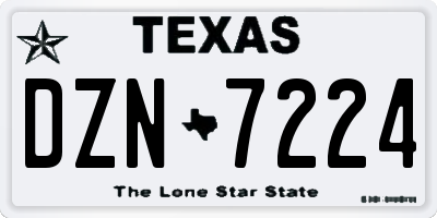 TX license plate DZN7224