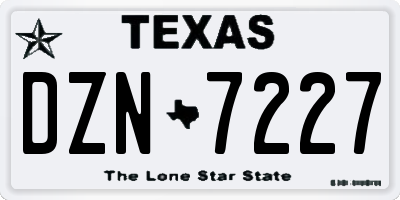 TX license plate DZN7227