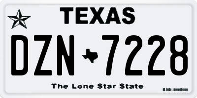 TX license plate DZN7228
