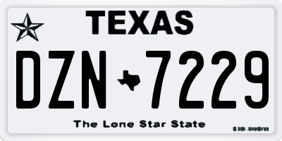 TX license plate DZN7229