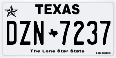 TX license plate DZN7237