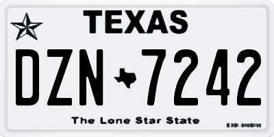 TX license plate DZN7242