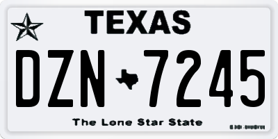 TX license plate DZN7245