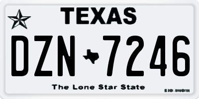 TX license plate DZN7246
