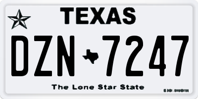 TX license plate DZN7247