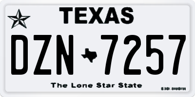 TX license plate DZN7257