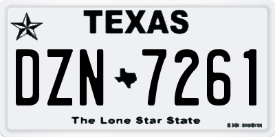 TX license plate DZN7261