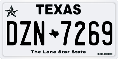 TX license plate DZN7269