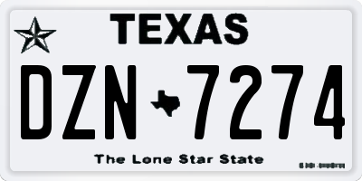 TX license plate DZN7274