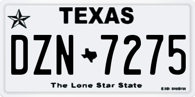 TX license plate DZN7275