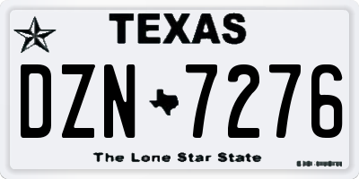 TX license plate DZN7276