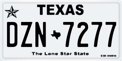 TX license plate DZN7277