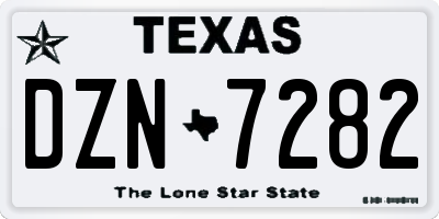 TX license plate DZN7282