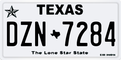 TX license plate DZN7284