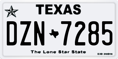 TX license plate DZN7285