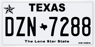 TX license plate DZN7288