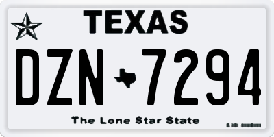 TX license plate DZN7294