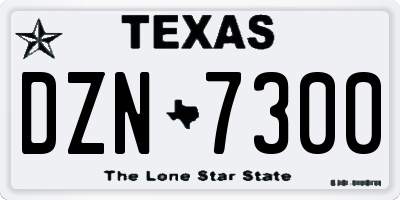 TX license plate DZN7300