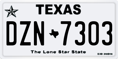 TX license plate DZN7303