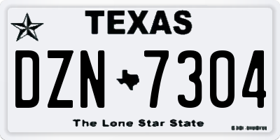 TX license plate DZN7304