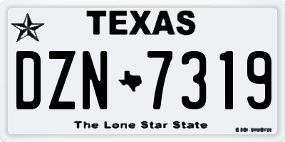 TX license plate DZN7319
