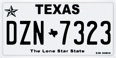 TX license plate DZN7323