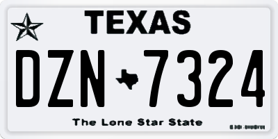 TX license plate DZN7324