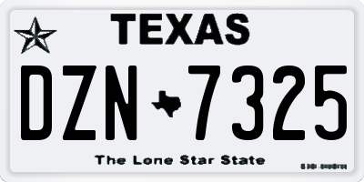 TX license plate DZN7325
