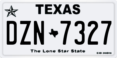 TX license plate DZN7327