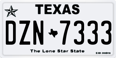 TX license plate DZN7333