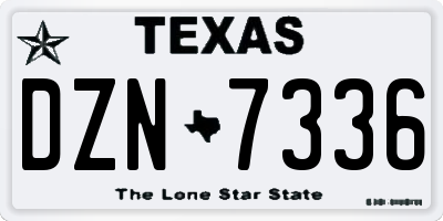 TX license plate DZN7336