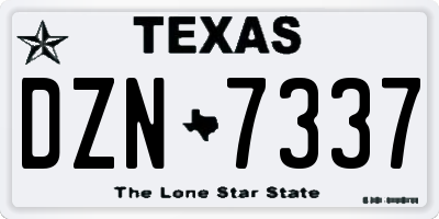 TX license plate DZN7337
