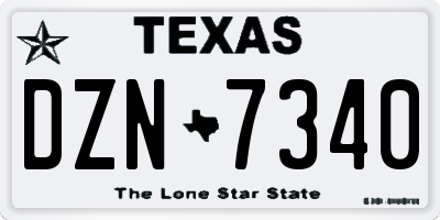 TX license plate DZN7340