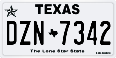 TX license plate DZN7342