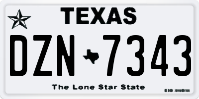 TX license plate DZN7343