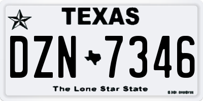 TX license plate DZN7346