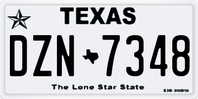 TX license plate DZN7348