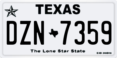 TX license plate DZN7359