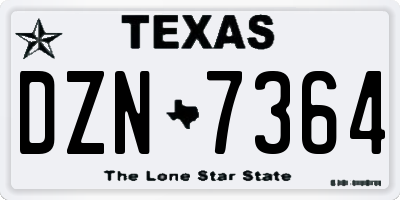 TX license plate DZN7364