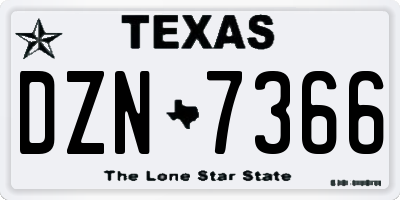 TX license plate DZN7366