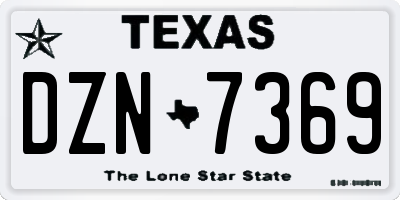 TX license plate DZN7369