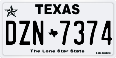 TX license plate DZN7374