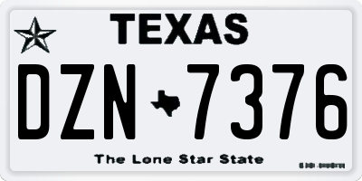 TX license plate DZN7376